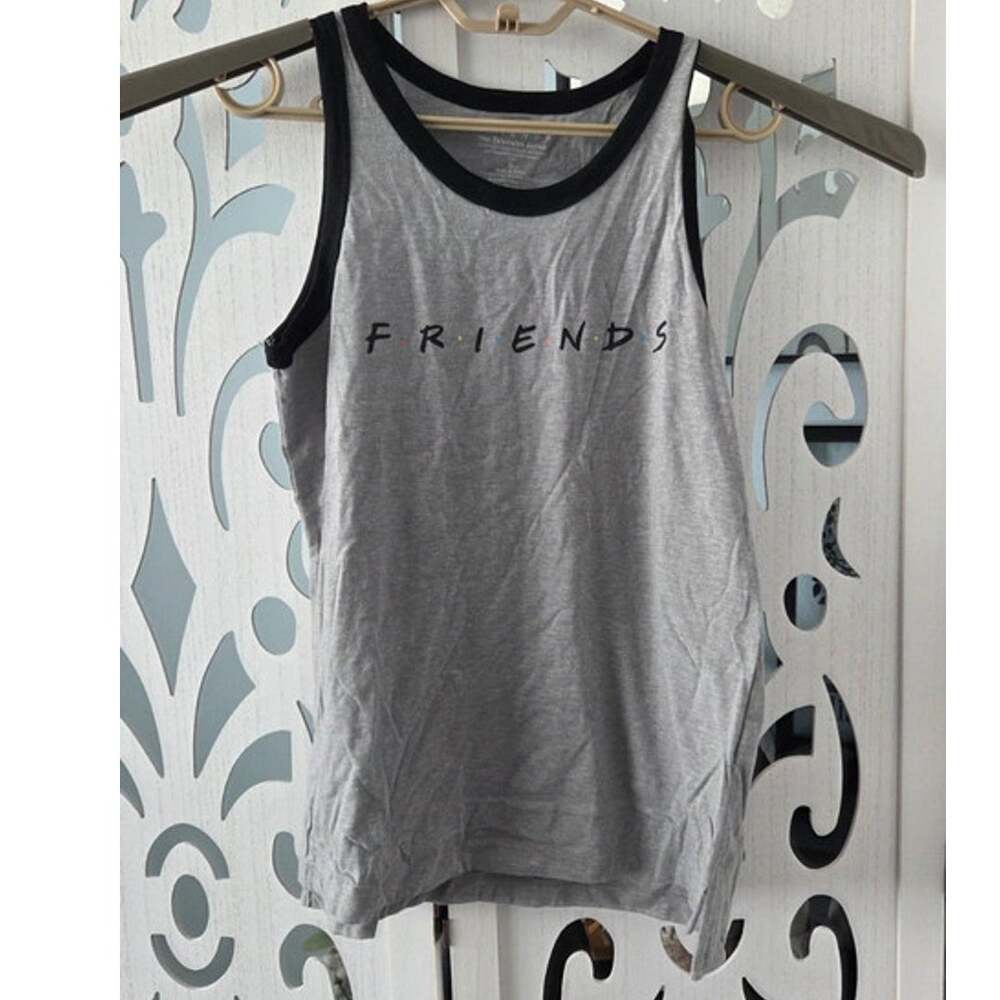 Friends TV Show Tank Top Womens S Gray 90s Sitcom Logo Warner Bros NWT Cute